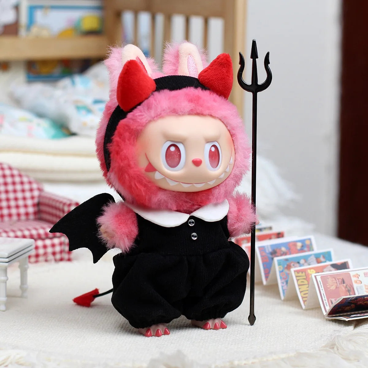 labubu halloween dress up role playing little devil three piece set (no dolls)