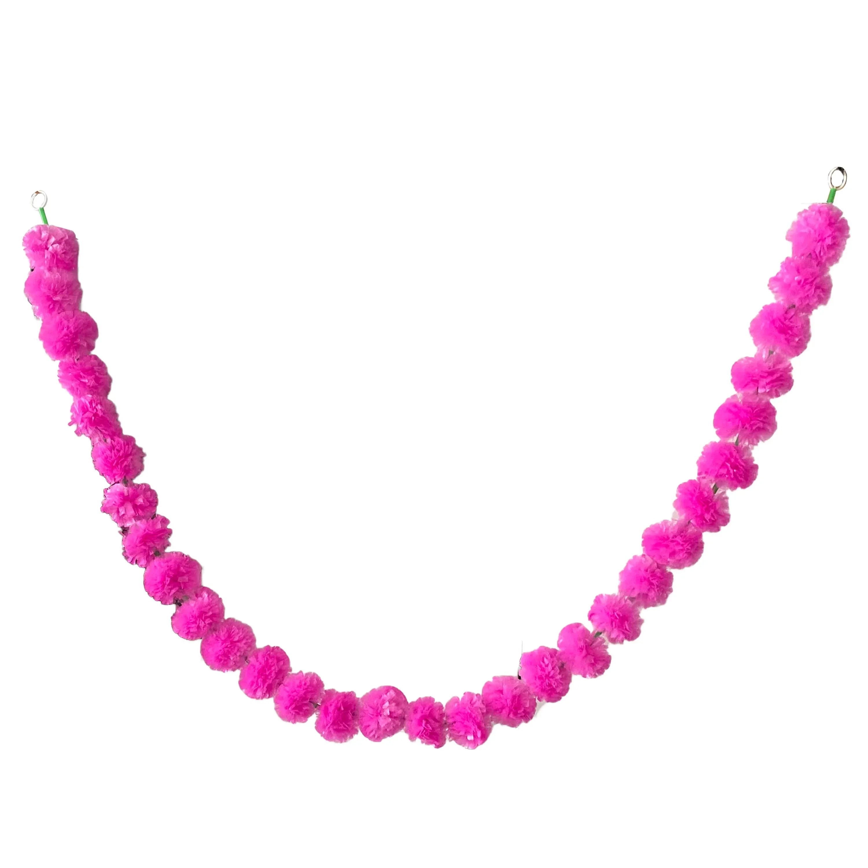 2 Pcs Marigold Flower Garland with бо Flowers for Diwali Mexican Dia de los Muertos DIY Wreath Day of The Dead Decor Party