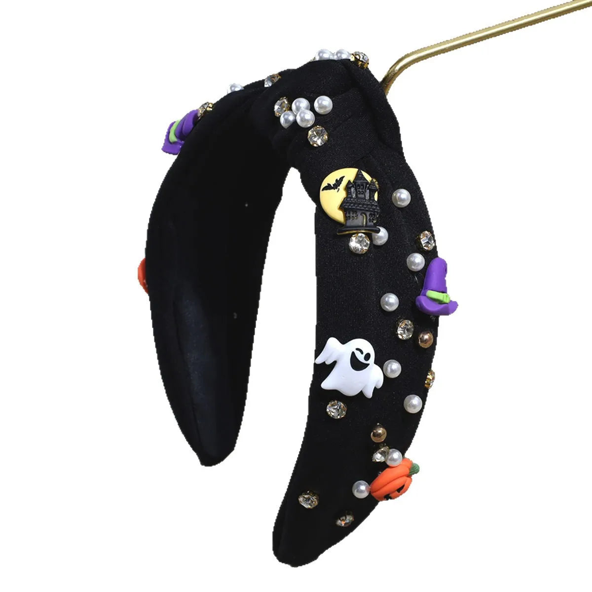 1 Pieces of Halloween Pumpkin Bat Ghost Witch Hat Elements Funny Girls Headbands for Halloween Dress up Gifts for Women