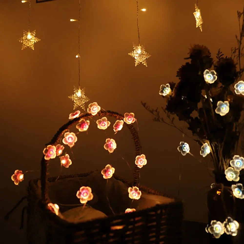 LEDs Garland Deco Christmas Decoration Decorative Lights Light Fixture Cherry Lighting Strings Flower String Lights LED String