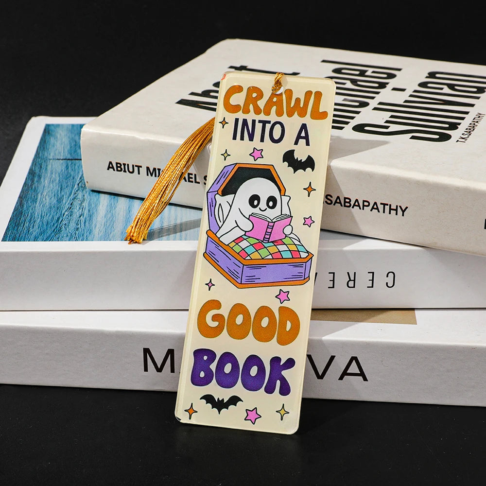 Halloween Ghost & Skeleton Bookmarks Page Holder for Kids Teens Adults Great for Home Library Classroom Book Clubs Creative Gift