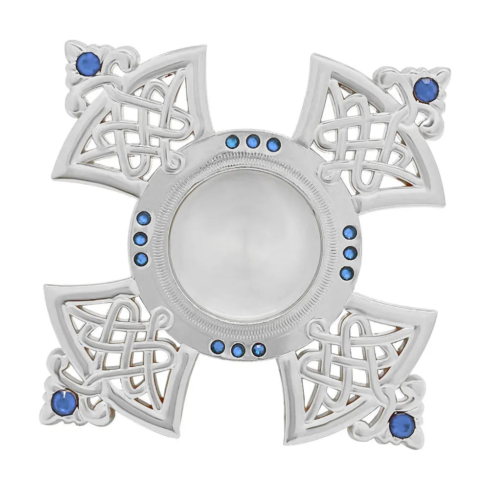 HTISOK Orthodox Holy Water Vessel Gold Plated Alloy with Celtic Cross Church Sanctuary Family Spiritual Space Religious Decor