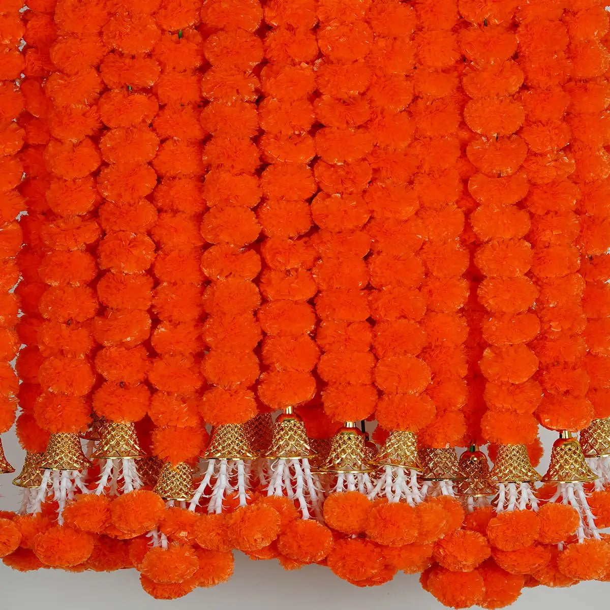 5-100PCS Marigold Flower Garlands for Decoration Artificial Flowers Diwali Indian Décor Pooja Day of The Dead Mexican Party
