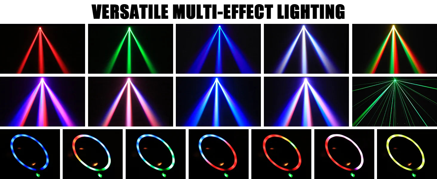 U'King Mini 30W Spot Beam Moving Head Light LED 4IN1 RGBW Effect Strobe Stage Light DMX Sound Activated DJ Disco Bar Party Light