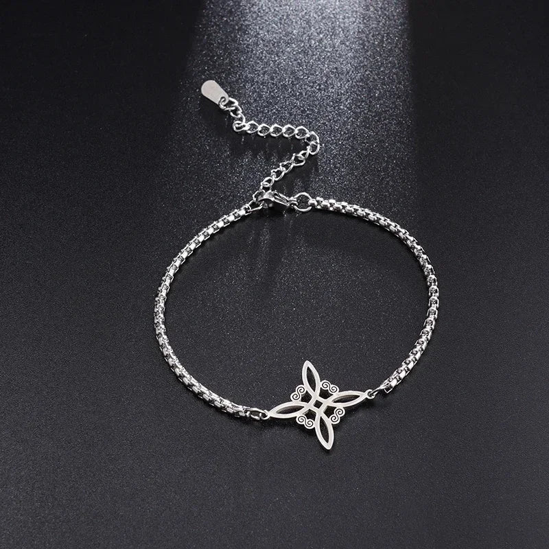 Stainless Steel Hindu Lotus Mandala Open Bracelet Women Fashion Cuff Bangle Casual Sports Yoga Jewelry
