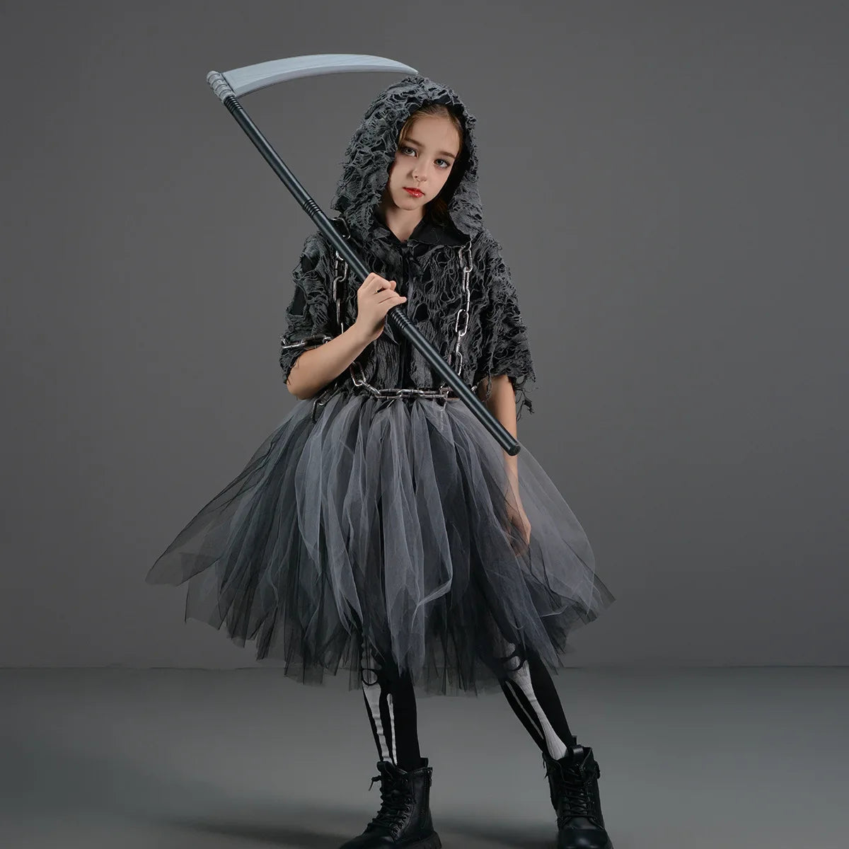 Halloween Grim Dresses Horror Death Cosplay Black Cloak Costume Girls Party Clothes Halloween Dress Demon Ghosts Costume