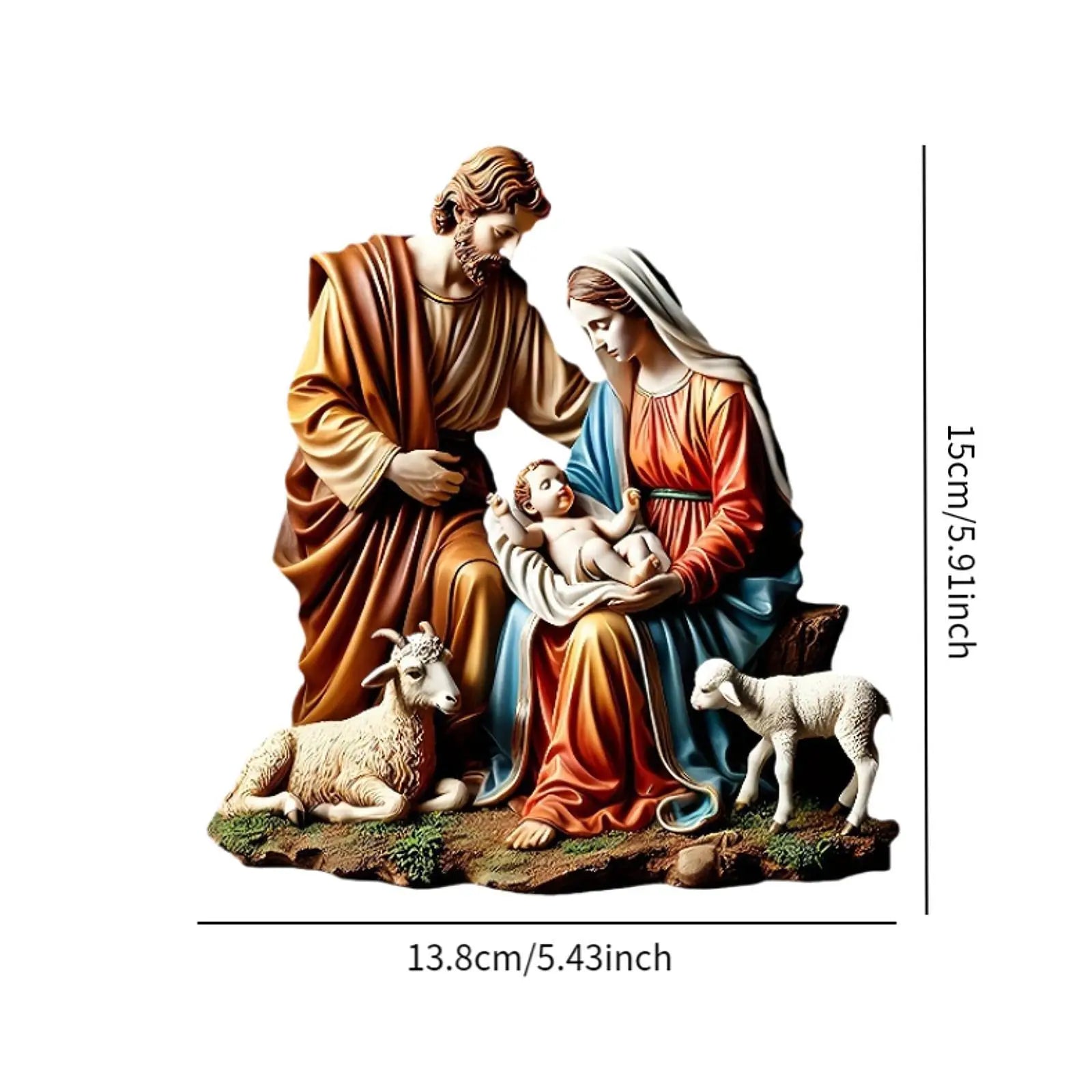 Virgin Mary and Jesus Statue Gifts Christmas Nativity Figurines for Tabletop