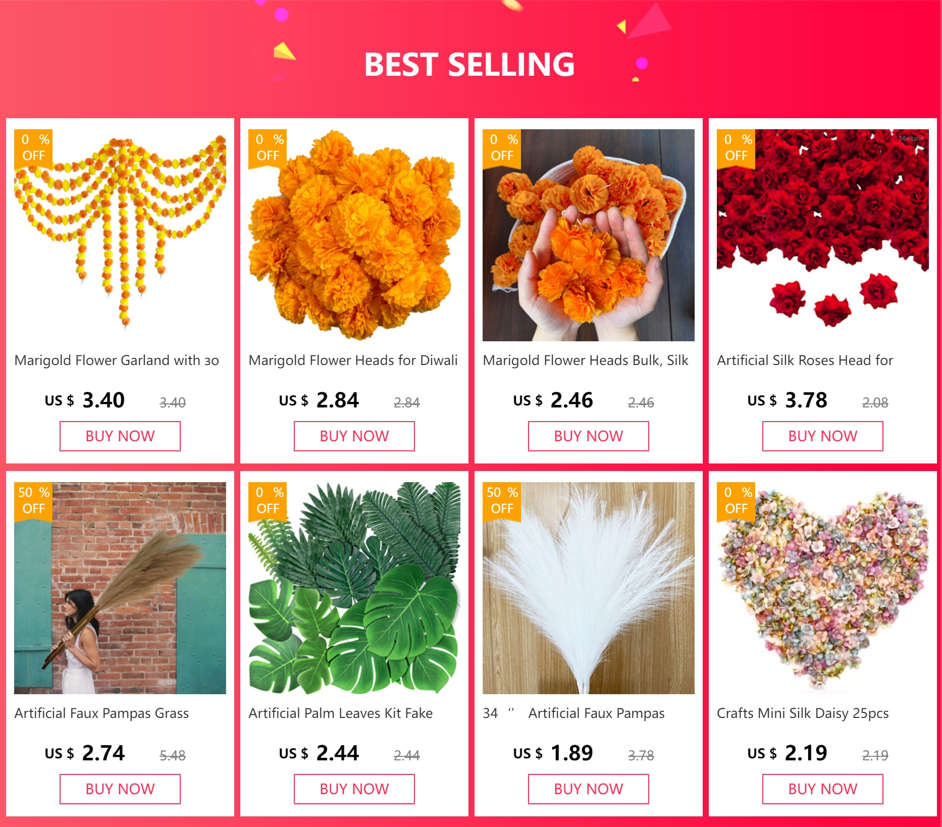 Marigold Flower Heads Bulk, Silk Mexican Flowers for Diwali Home Decor Wedding Party Decoration Halloween Decor for Indian Pooja