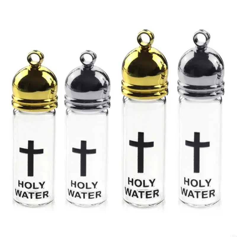 Elegant Holy Water Bottle Glass Holy Water Container Featurings Silver/Gold color Lid For Spiritual Ritual Collectors Dropship