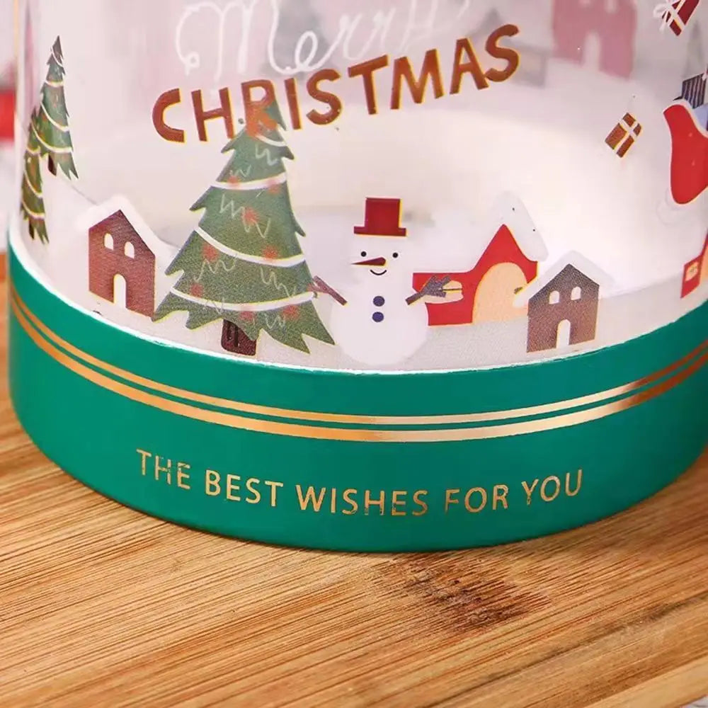 Christmas Gift Packaging Box Festive Dessert Party Decoration Treats Cake Hug Bucket Plastic Transparent Storage Case Home