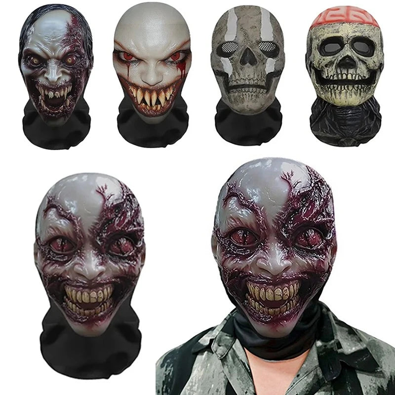 3D Printed Skull Pattern Mask Halloween Party Funny Cosplay Props Full Face Elastic Mesh Breathable Masks Balaclava Headcovers