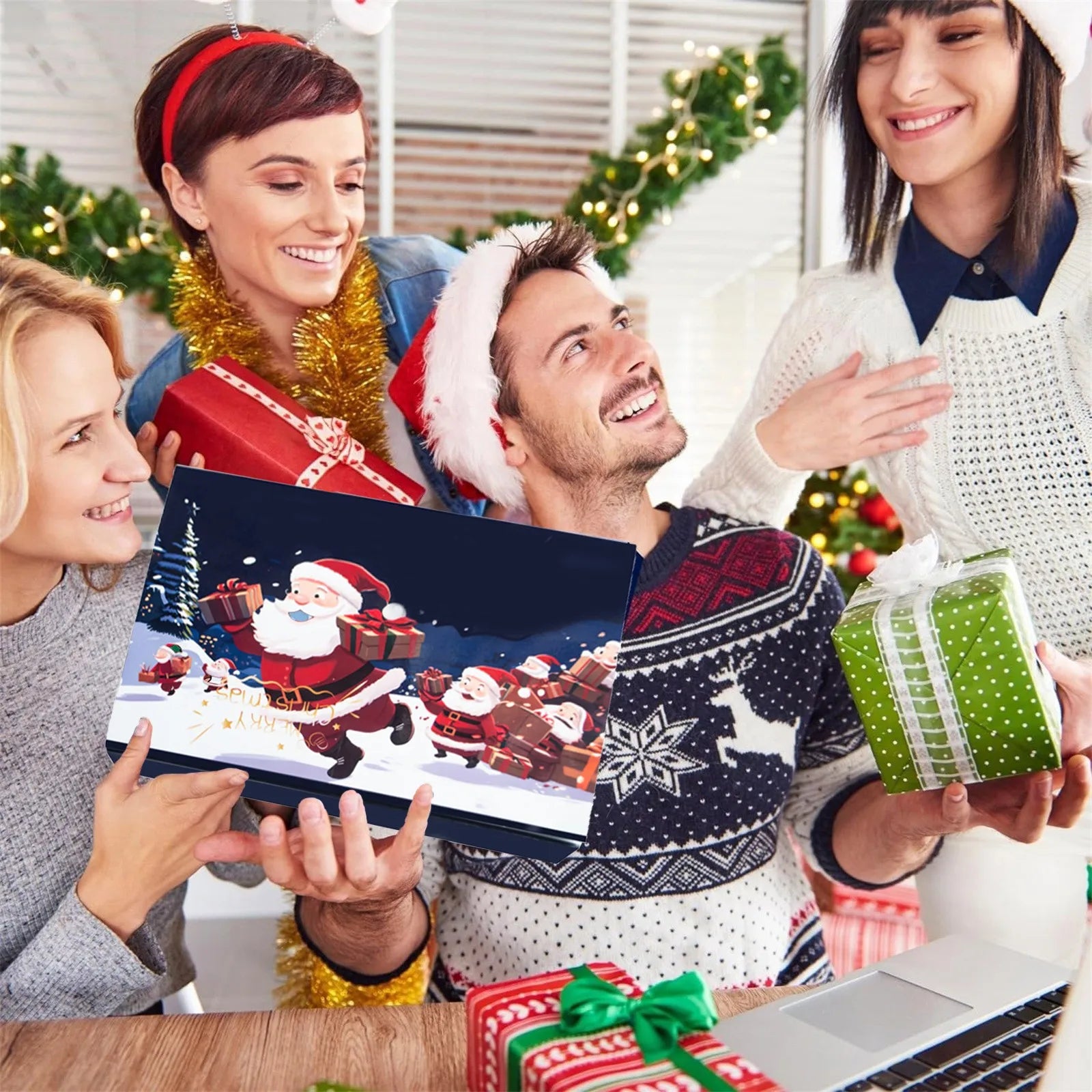 Countdown Christmas Festival Christmas Advent Calendar Box Blind Box Snowflake Countdown Calendar Box Surprise Gift(Empty Box)