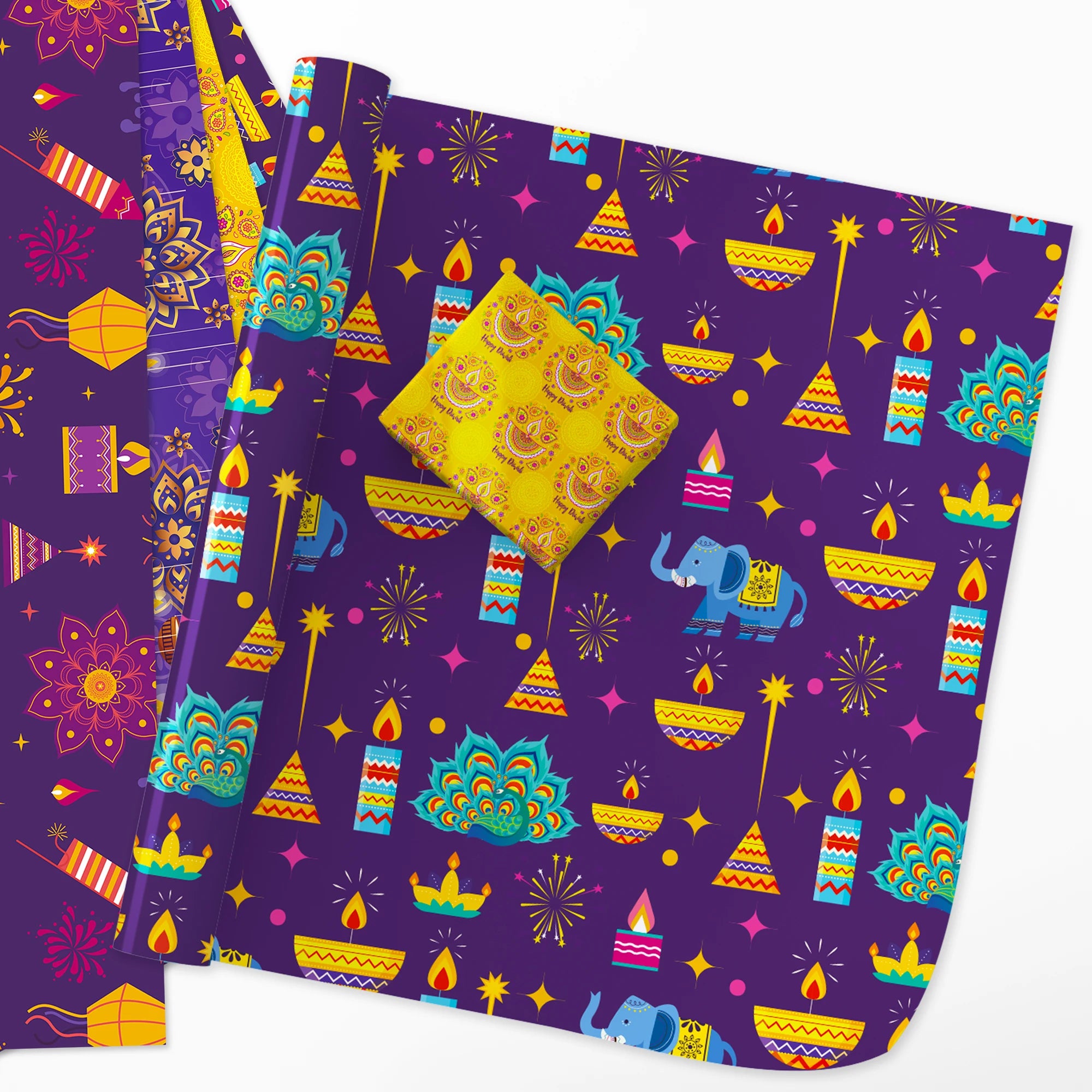 12pcs Diwali Festival Wrapping Material Paper Baby Shower Party Gifts Decorative Packing Craft Papers