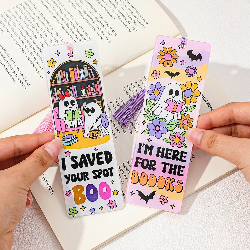 Halloween Ghost & Skeleton Bookmarks Page Holder for Kids Teens Adults Great for Home Library Classroom Book Clubs Creative Gift