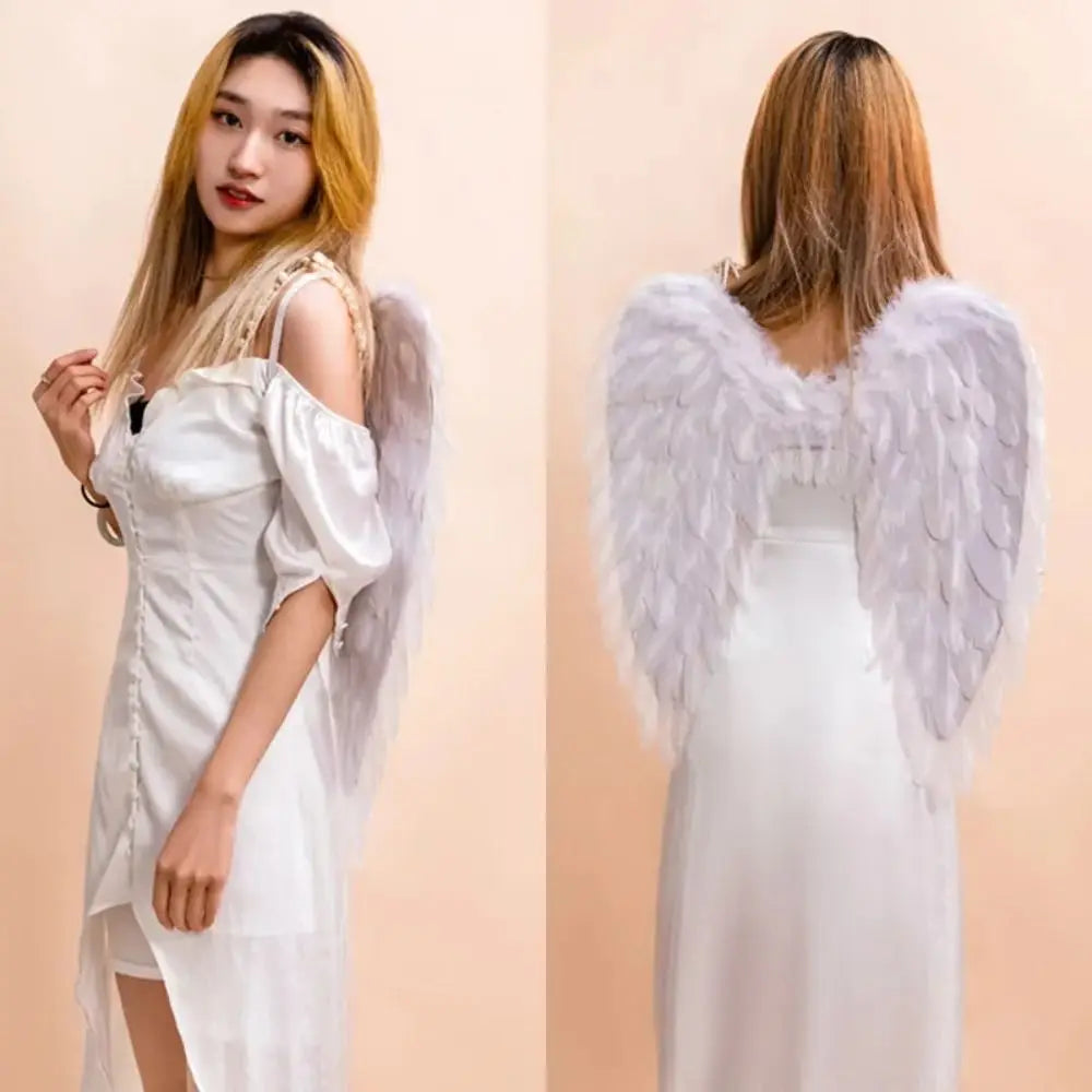 Black Feather Wings Creative White Handmade Angel Wings Party Props Cosplay Little Wings Halloween