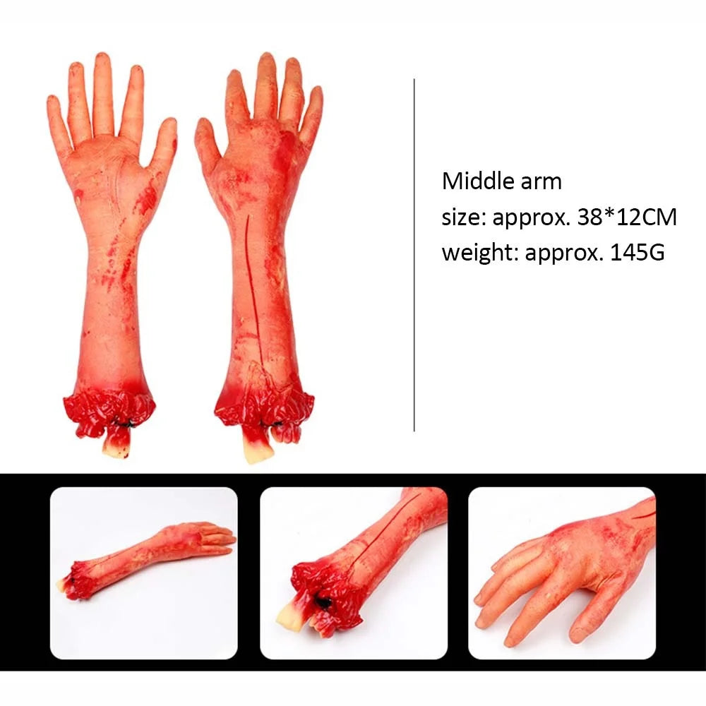 Halloween Prop Bloody Scary Fake Organ Human Brain Body Parts Fake Hand Finger Leg Foot Brain Heart Party Accessories