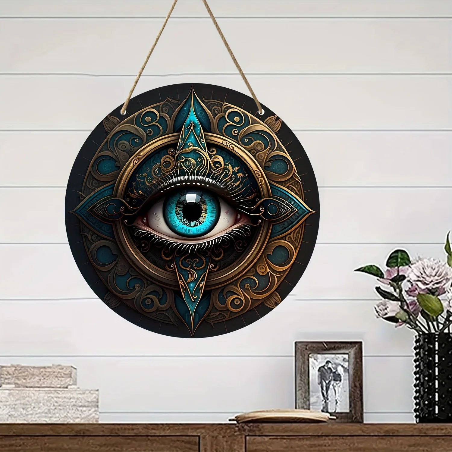 Evil Eye Round Acrylic Sign,Evil Spirit Protection,Oddities Wall Decor,Nostalgic Acrylic Sign,Home,Bar,Garden,Kitchen,Restaurant