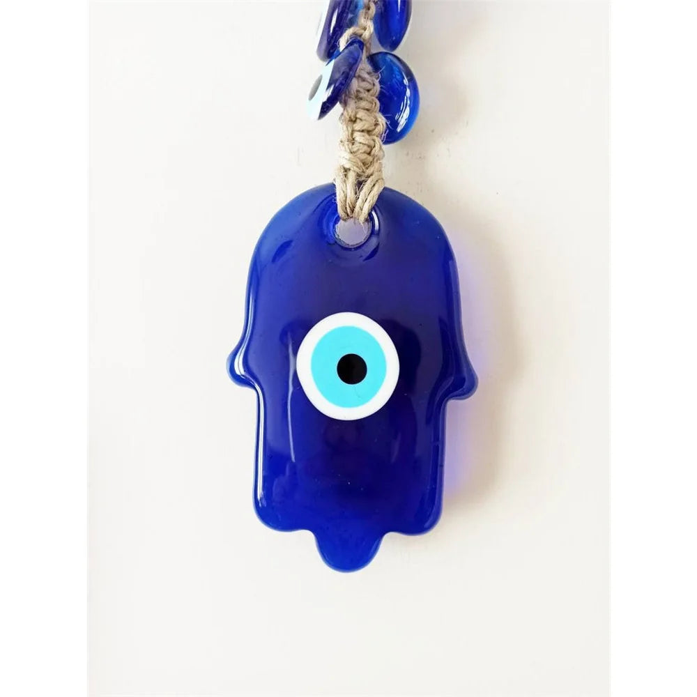 Handwoven Turkish Evil Eye Car Interior Decoration Wall Hanging Decor Unique European Style Fatima Blue Eye Decorative Ornament