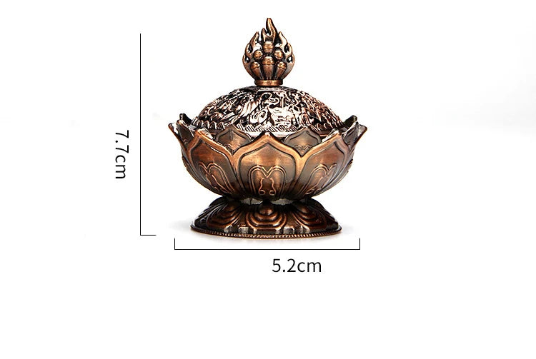Copper Tower Incense Burner Sandalwood Incense Burner Lotus Incense Burner Incense Plug Ornaments Buddhist Temple Home Interior