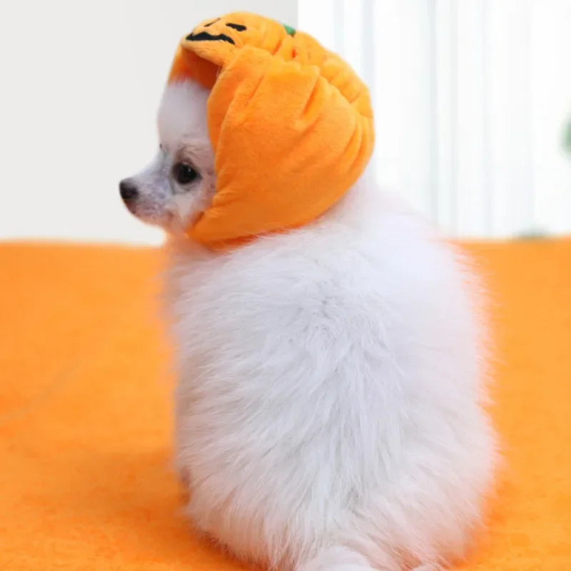 Cute Pet Pumpkin Hat Halloween Pet Dog Cat Hat Dress Up Headdress Small Dog Cat Cosplay Costume Funny Party Pet Decorative Hat