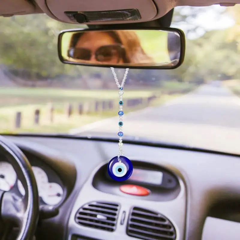 Evil Eye For Car Evil Blue Eye Accessory Rear View Mirror Charm Shining Evil Blue Eye Car Charm Window Pendent For Rear View