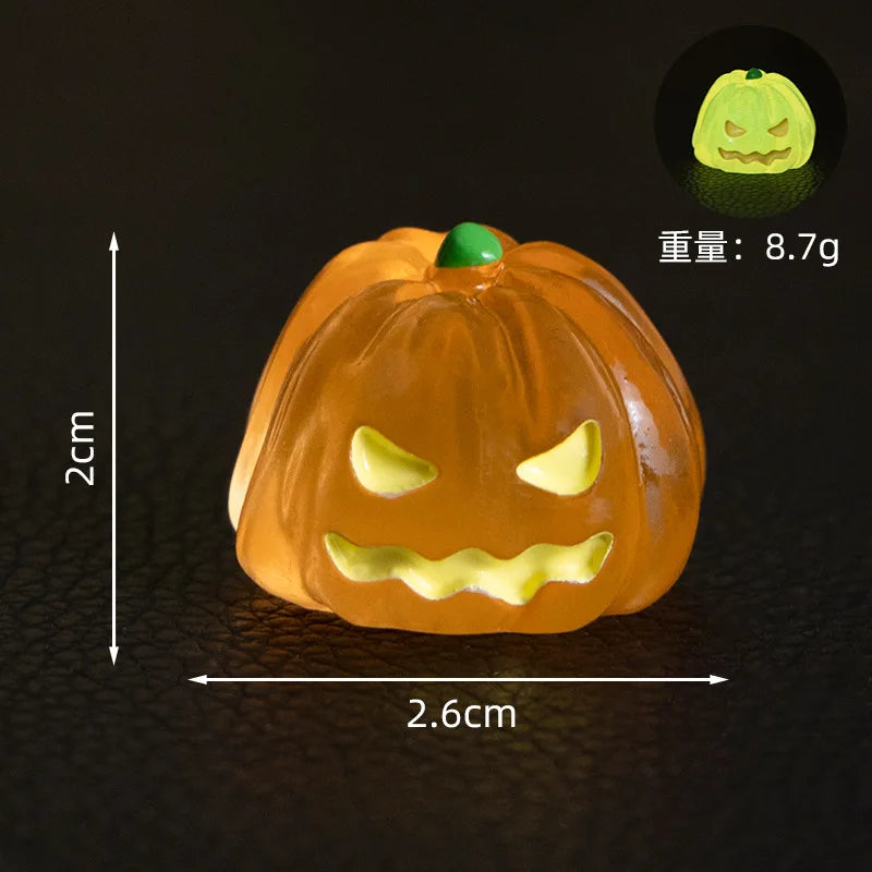 8PCS Halloween Ghost Simulation Small Pumpkin Ornament Home Desktop Living Room Micro Landscape Ornament Resin Diy Crafts 2025