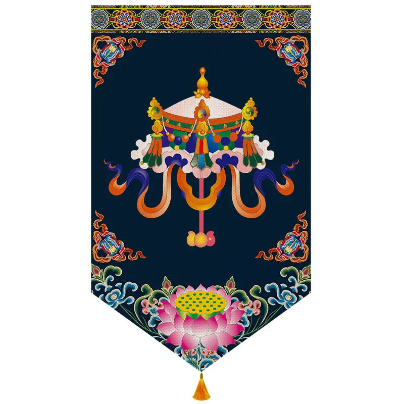 Wholesale Buddhist supplies # HOME Temple altar Wall decor Auspicious blessing Kalachakra Hanging decoration painting Ornament