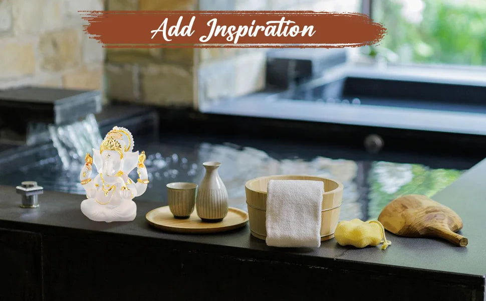 Divine Ganesha Statue Elephant God Decor Luxury Thai Buddha Idol Hindu Temple Art Altar Showpiece Gift for Blessings Meditation