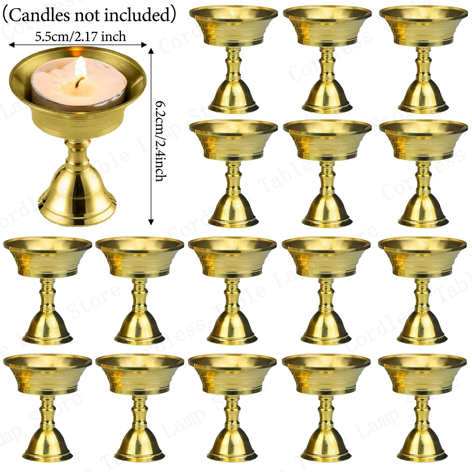 4-50Pcs Diwali Diya Lamp Brass Oil Lamp Copper Butter Lamp Holder Traditional Indian Oil Lamp for Puja Kuber Indian Diwali Gifts