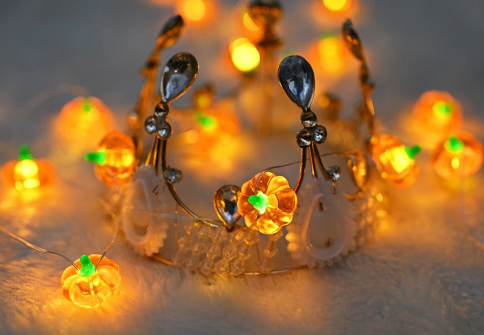 Halloween Cubic Pumpkin String Lights 1/2/3M Warm White Always Bright Event Party Decoration Creative Ambient Lights