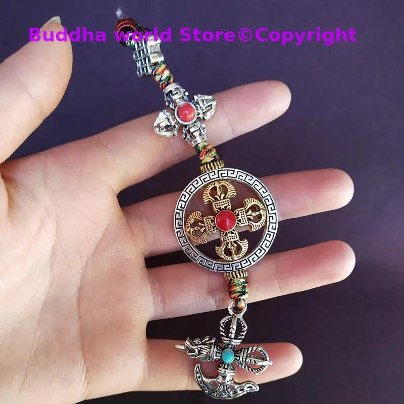 Wholesale Buddhist supplies GOOD 3P Efficacious Amulet Greco-Buddhist pocket travel CAR Safety Mantra Tibet Buddha Vajra Pendant