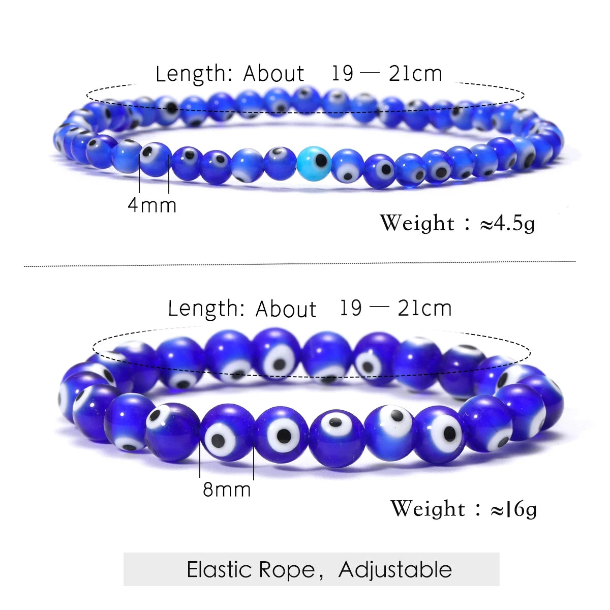 Classic Turkey Lucky Evil Eye Men's Bracelet Women's Blue Evil Eye Natural Stone Bead Bracelet Handmade Glamour Jewelry