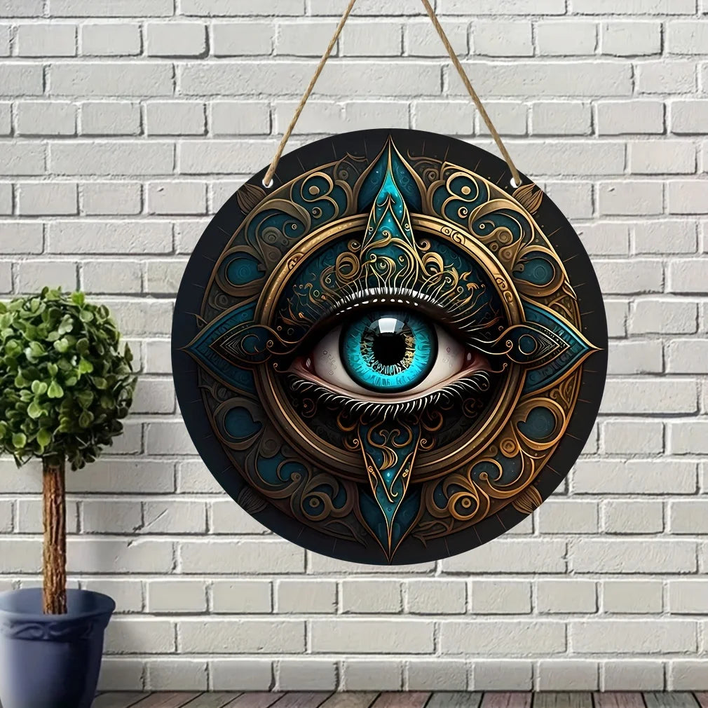 Evil Eye Round Acrylic Sign,Evil Spirit Protection,Oddities Wall Decor,Nostalgic Acrylic Sign,Home,Bar,Garden,Kitchen,Restaurant