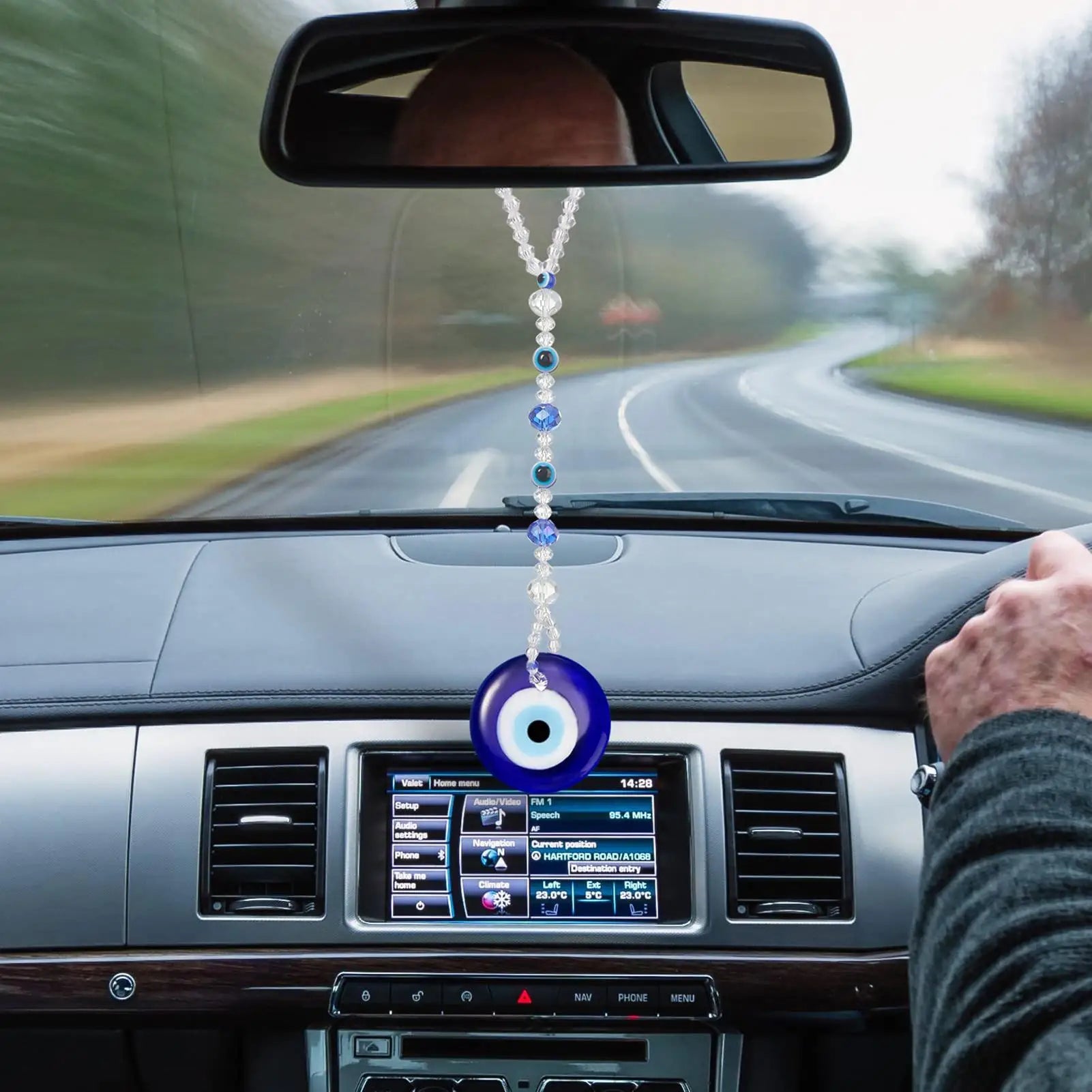 Evil Eye For Car Evil Blue Eye Accessory Rear View Mirror Charm Shining Evil Blue Eye Car Charm Window Pendent For Rear View