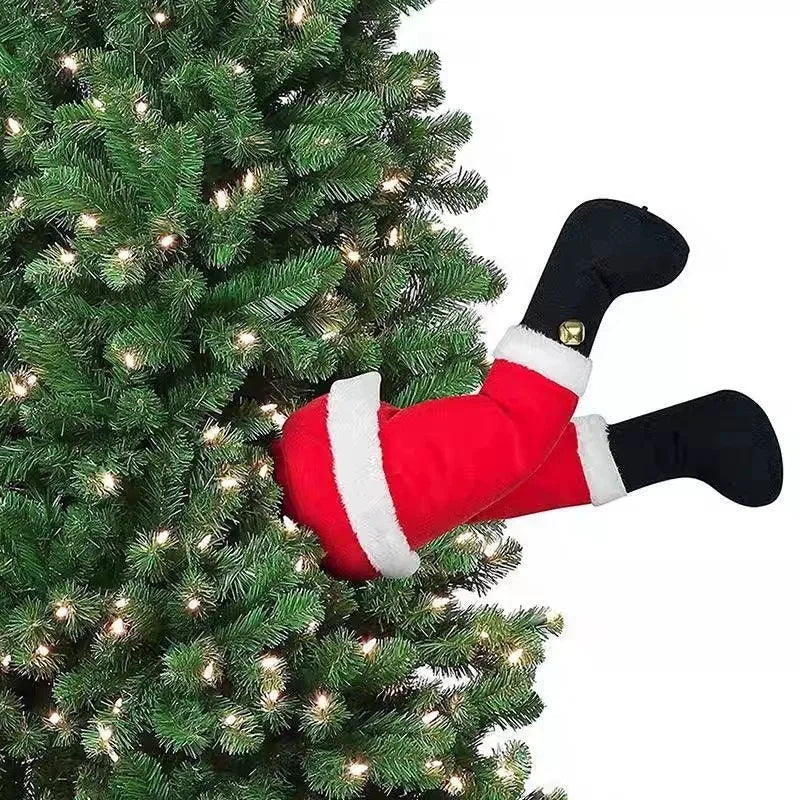 Christmas Tree Decoration Plush Door Decoration Santa Elf Legs Decoration Home Hanging Ornaments Children Gift Surprise Supplies