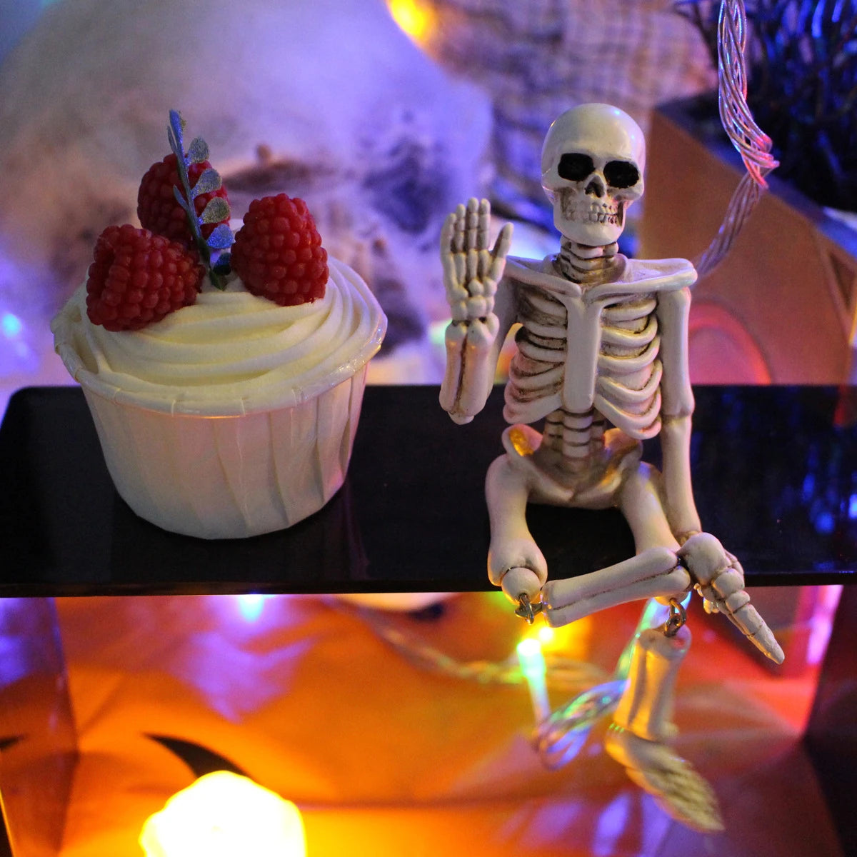 Halloween decorations, waving hands, skull ornaments, resin crafts, ghost festival horror atmosphere, landscaping props