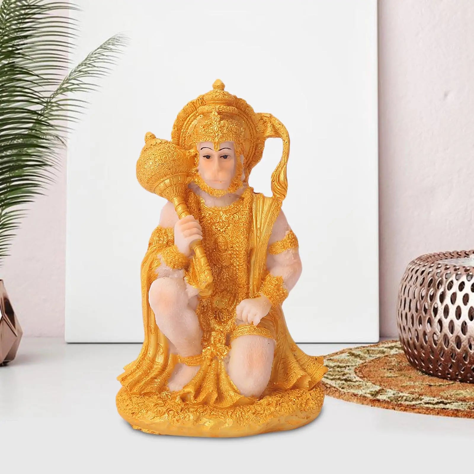 Hindu Monkey God Buddha Statues Hanuman Figurine Handcrafted Sculpture for Tabletop Meditation Temple Meditation Decoration