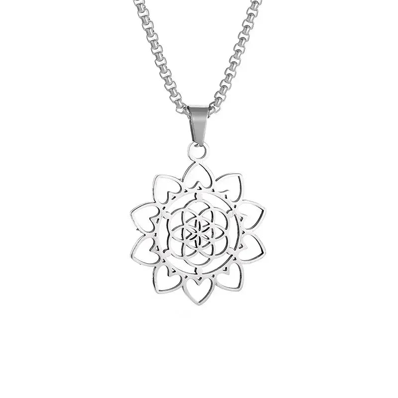 Vintage Hindu Symbols Rune Amulet Pendant Necklace Charm Men\'s Religious Style Prayer Amulet Jewelry Gift