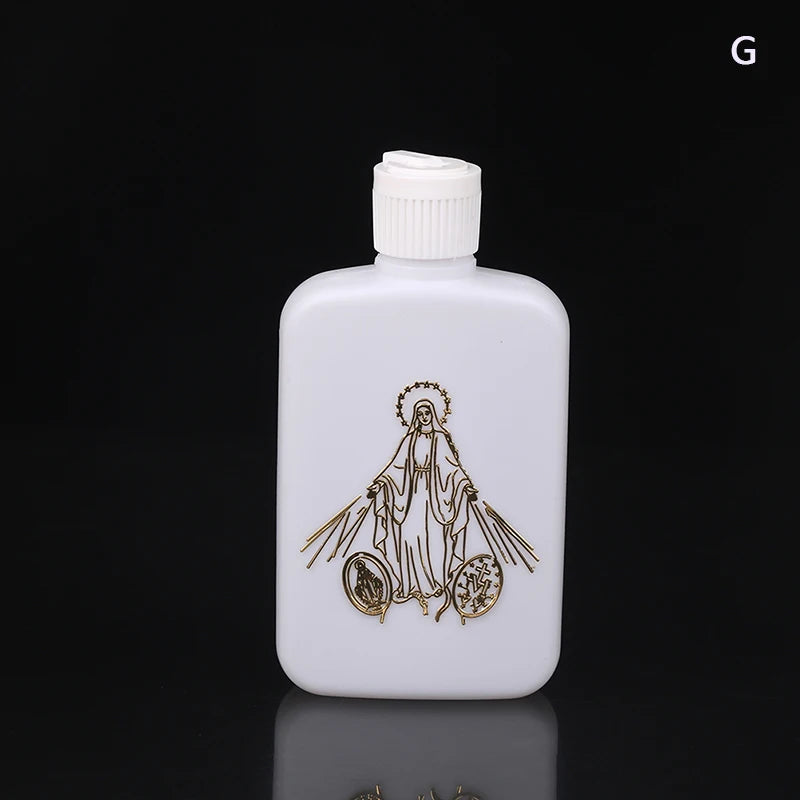 100ml Holy Water Bottles With Screw Lid Plastic Holy Water Container Holy Water Empty Containers With Gold Cross