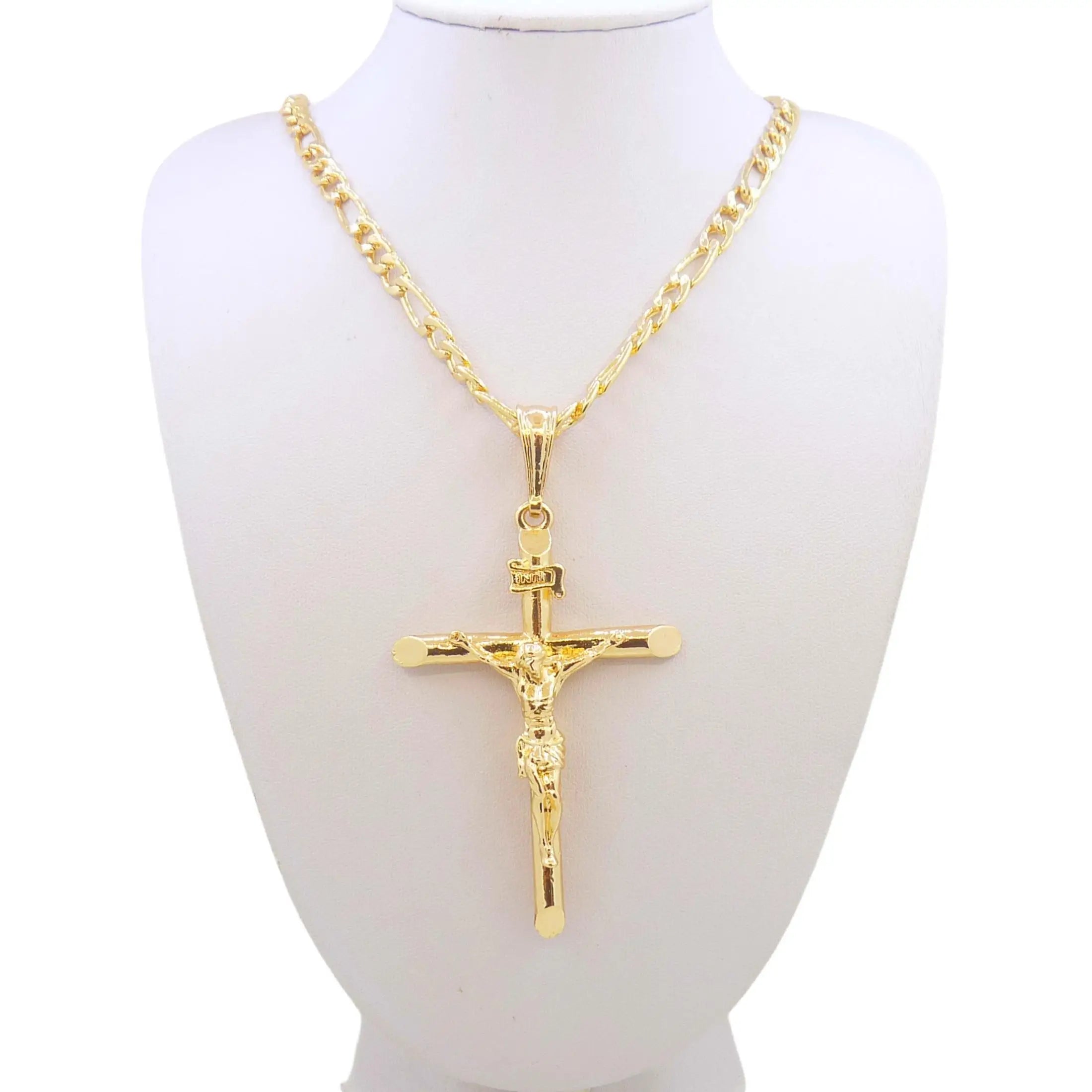 Gold-plated chain Jesús Pendant Cross necklace