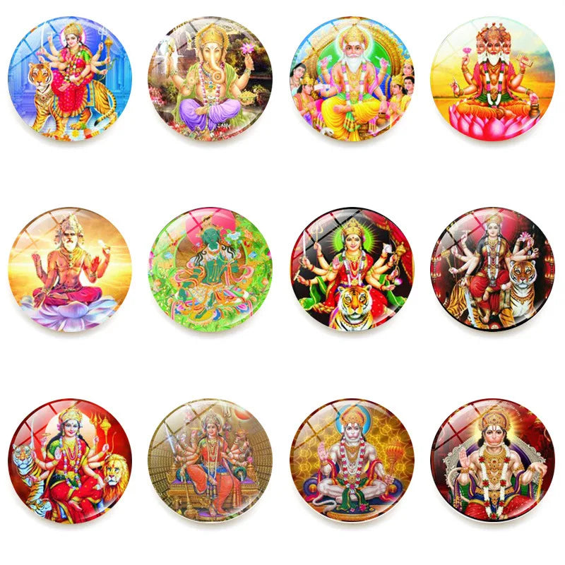 Hinduism, Gods, Elephant Head Gods, Time Gems, Refrigerator Stickers 25mm