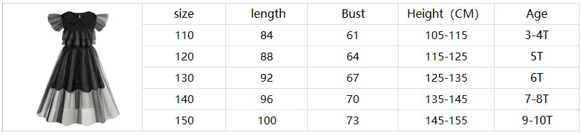 KLFLGD Black Lace Halloween Dress Up Girl's Birthday Party Performance Dress New Girl Role Playing Dress 4-12 Years Old