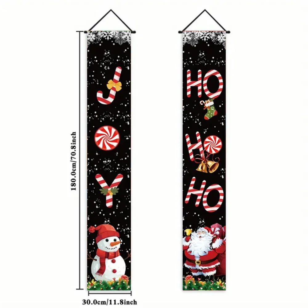 Christmas Hanging DoorBanner Antithetical Couplet Merry Christmas Party Decoration New Year 2026 Christmas Wall Banner Xmas Gift