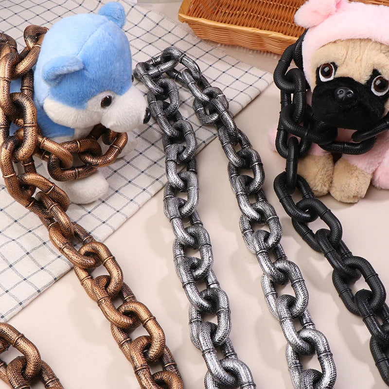 1.5m Funny Plastic Simulation Chain Dog Pet Leash Pet Tractions Rope Halloween Props Pet Supplies Leash