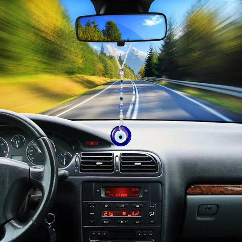 Evil Eye For Car Evil Blue Eye Accessory Rear View Mirror Charm Shining Evil Blue Eye Car Charm Window Pendent For Rear View