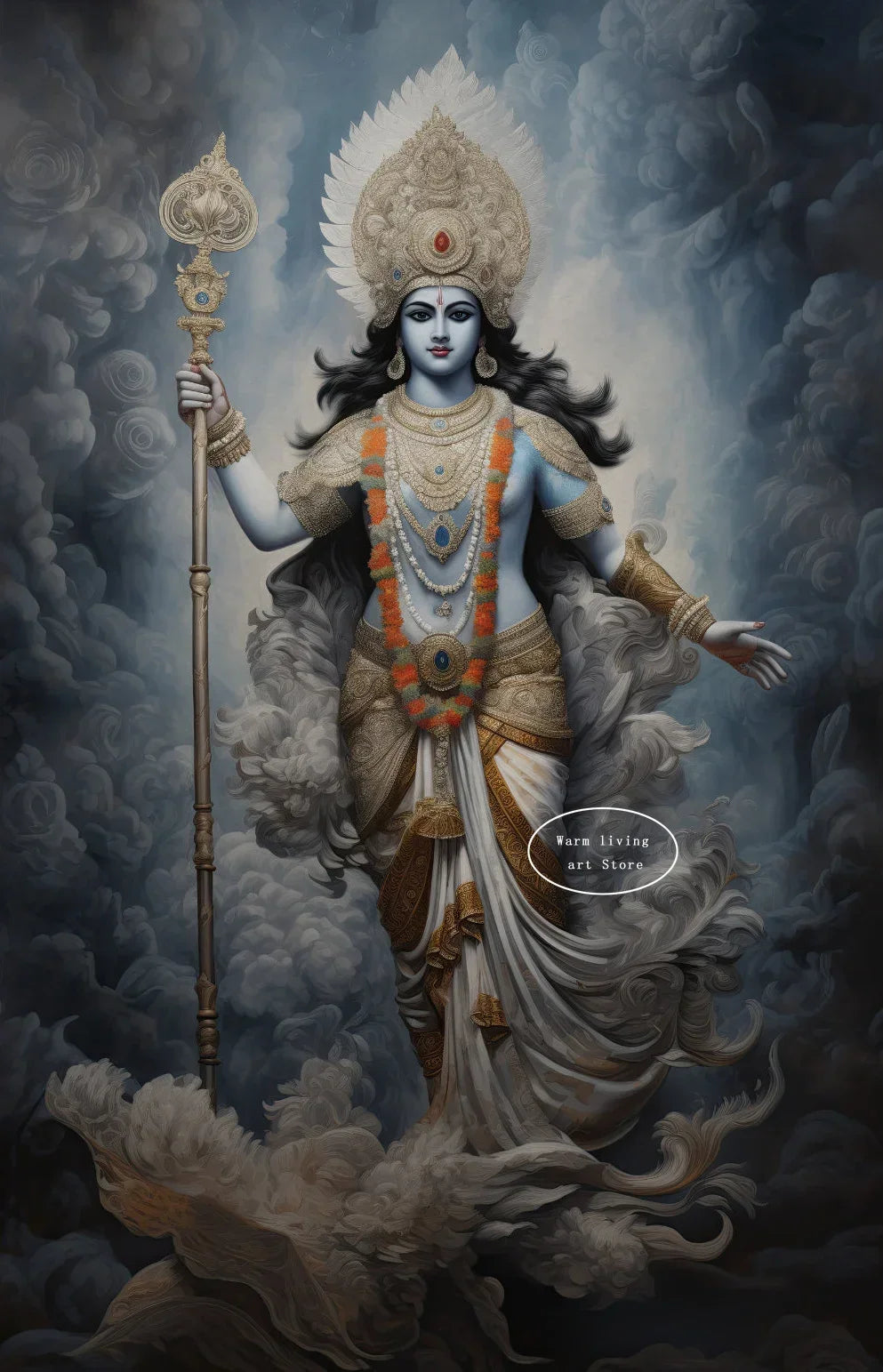 Lakshmi Krishna Buddha Shiva Ganesha Hindu Deity Canvas Wall Art  Spiritual Home Decor Posters  Prints