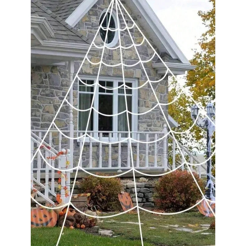 Halloween Decoration Outdoor Triangle Spider Web, Indoor Cleaning Home Yard Party Haunted House Garden Lawn Decorations
