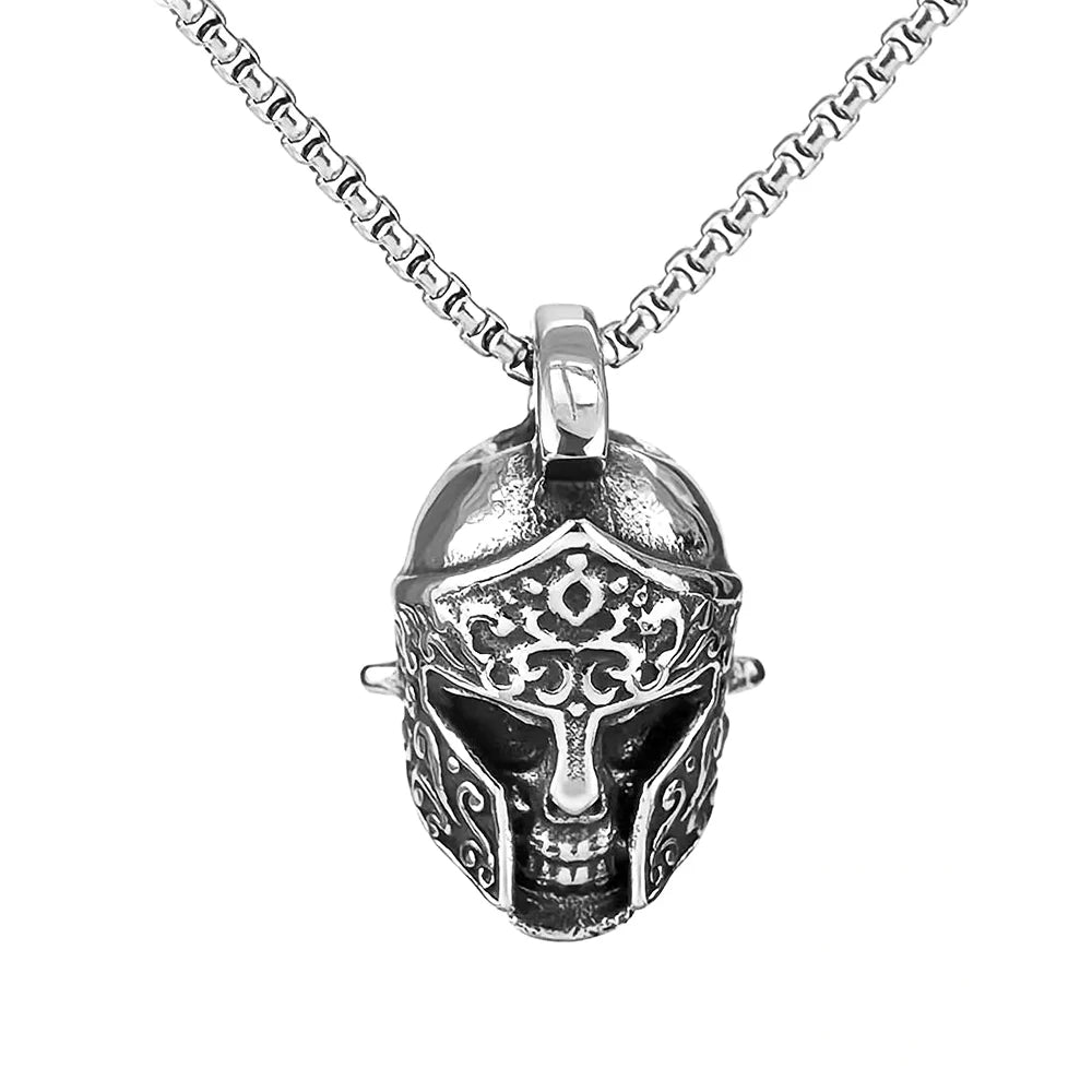 Gothic Hip Hop Skull Pendant Necklaces For Men Stainless Steel Punk Fashion Skeleton Necklace Halloween Jewelry Gifts Wholesale