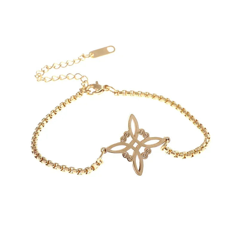 Stainless Steel Hindu Lotus Mandala Open Bracelet Women Fashion Cuff Bangle Casual Sports Yoga Jewelry