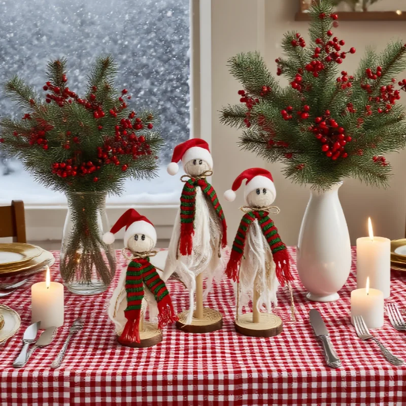 Christmas Wooden Fabric Home Decor Handmade Holiday Decoration for Festive Season